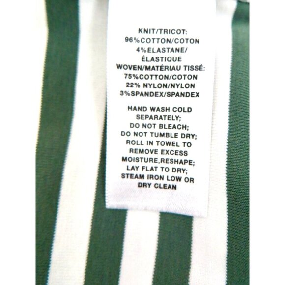 NEW! Lafayette 148 Striped Button Front Sleeveless Shirt Top Green White SZ S - Picture 7 of 7